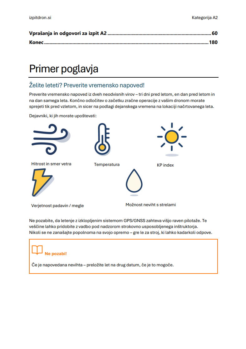 Izpit za dron A2 Slovenija - Uradni vprašanja, pravilni odgovori & celoten set pripravnih gradiv - slika 4