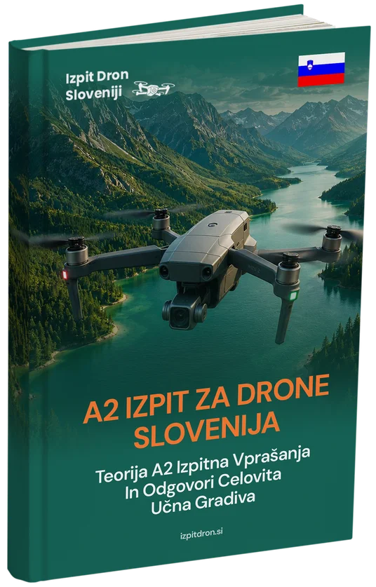 Izpit za dron A2 Slovenija – Napredna teorija, celovito gradivo in več kot 500 vprašanj in odgovorov v slogu izpita