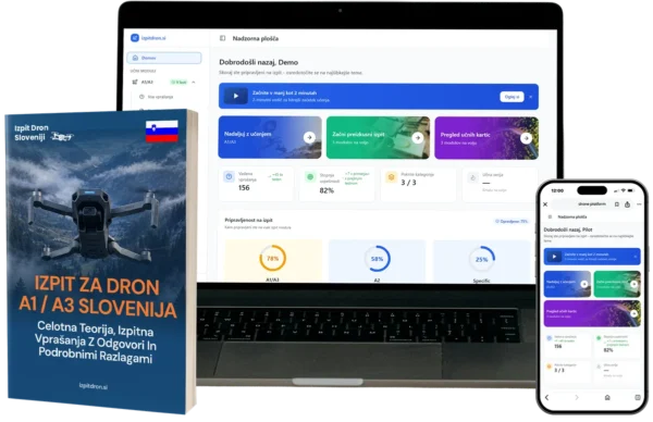 A1/A3 dovoljenje za dron Combo – A1/A3 Učna gradiva & e-učna platforma